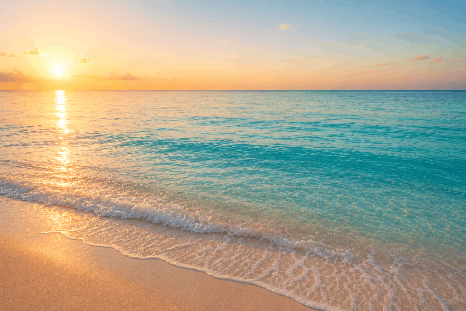 Calm tropical ocean at dawn
